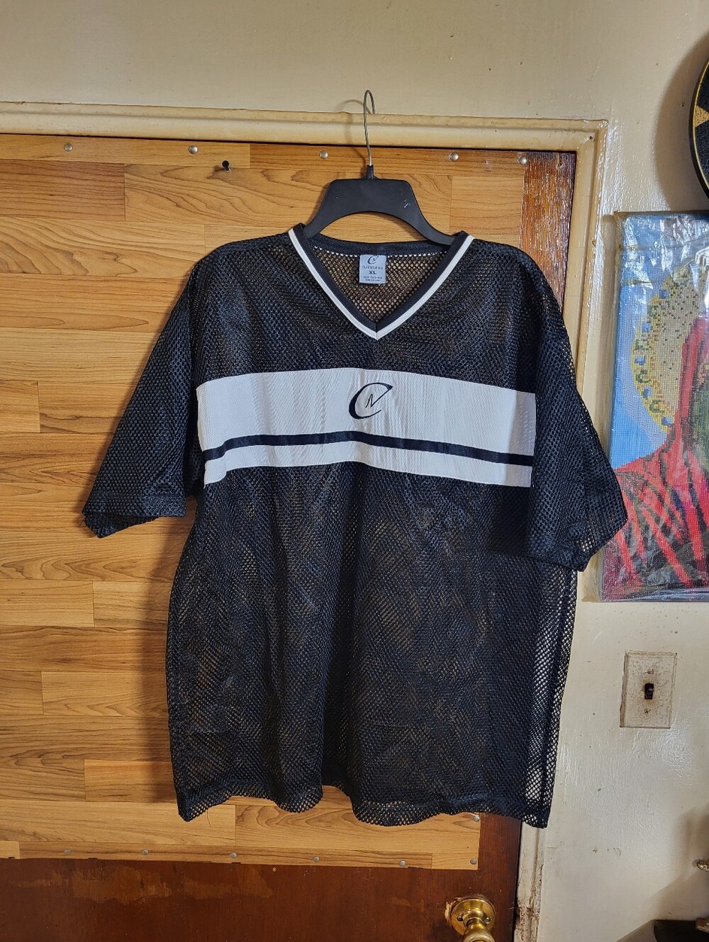 Claudio Nucci Jersey Mens Mesh Black And White 100% Polyester. Size XL